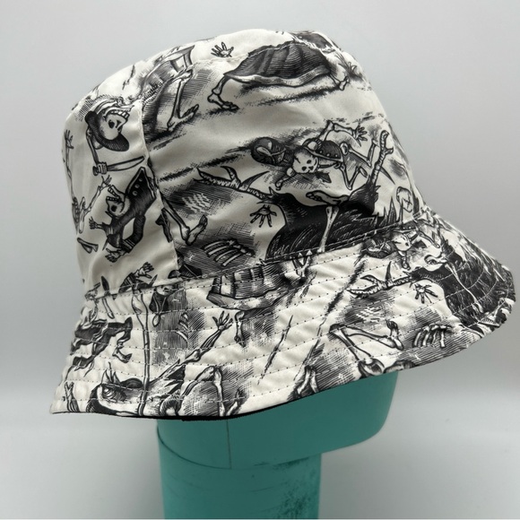 Espolon Tequila Reversible Black Bucket Hat Skeletons Graphic All Over Print - Picture 4 of 15